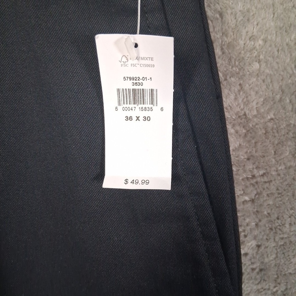 NWT Old Navy Ultimate Khaki Pants Men 36x30 Black Straight Fit Stretchable - Picture 3 of 8